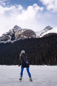 skating on the lake
